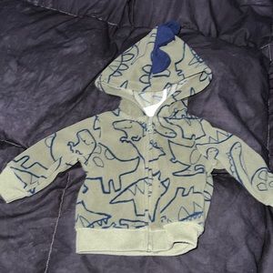 Newborn dino zip up sweater.
